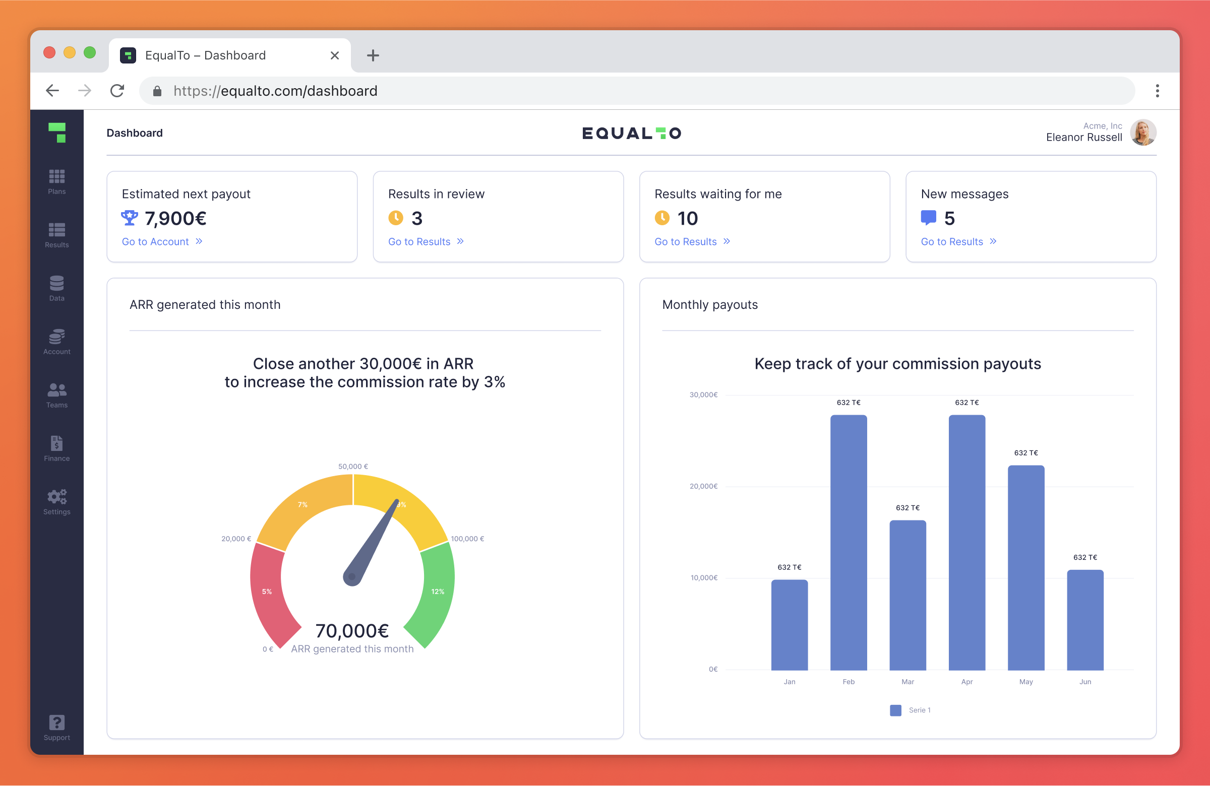 EqualTo Commissions / Dashboard